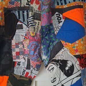 Crazy mens Biepa Sosoo 1971 Japanese Denim Patchwork Jeans Punk Buttonfly Jeans